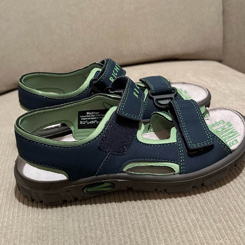 Richter Kids' Navy and Green Sandals NEW